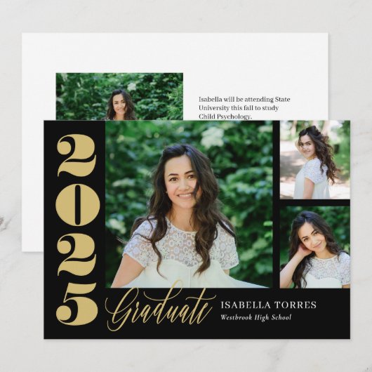 Radiante momenten Editable Color Afstuderen Invita Kaart (Voorkant / Achterkant)