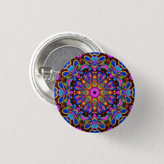 Radiante Pareltjes Kaleidoscope Mandala Button (Voorkant /achterkant)