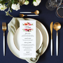 Radiante Romance Floral Wedding Menu