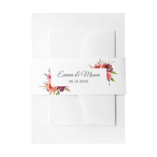 Radiante Romance Floral Wedding Uitnodigingen Wikkel (Voorkant Voorbeeld)