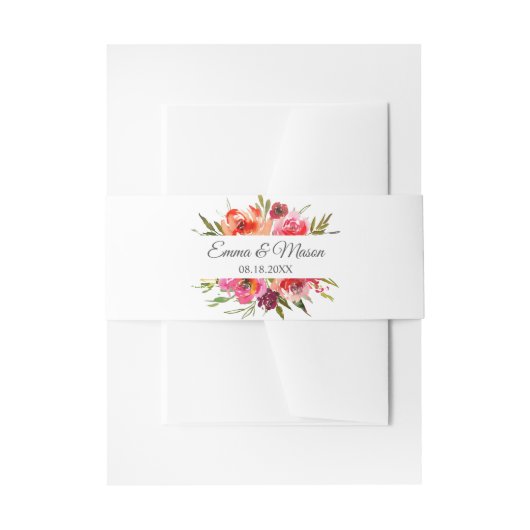 Radiante Romance Floral Wedding Uitnodigingen Wikkel (Voorkant Voorbeeld)