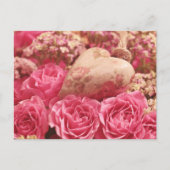 Radiante roze rozen en hart briefkaart (Voorkant)