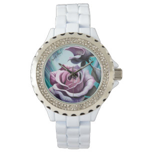 Radiante Rozen: Perfect roze en Paarse petals Horloge