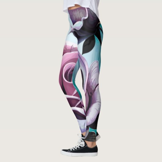 Radiante Rozen: Perfect roze en Paarse petals Leggings (Links)