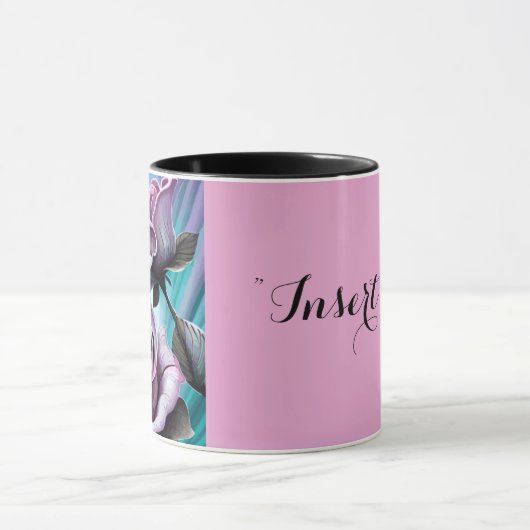 Radiante Rozen: Perfect roze en Paarse petals Mok (Midden)