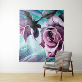Radiante Rozen: Perfect roze en Paarse petals Wandkleed (In situ)