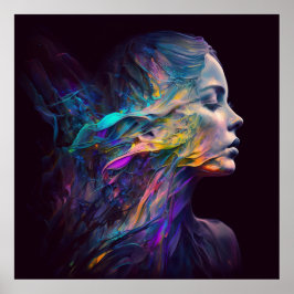 Radiante schoonheid met levendige kleuren poster