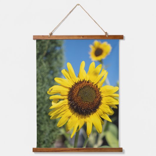 Radiante zonnebloemen hangend wandkleed (Voorkant)