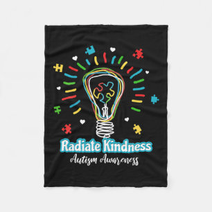 Radiate Kindness Lightbulb Autism Awareness Teache Fleece Deken