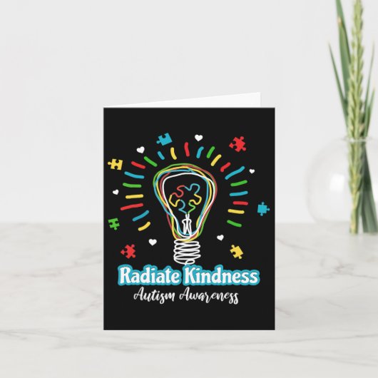 Radiate Kindness Lightbulb Autism Awareness Teache Kaart (Voorkant)