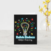 Radiate Kindness Lightbulb Autism Awareness Teache Kaart (Gele Bloem)