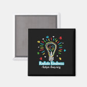 Radiate Kindness Lightbulb Autism Awareness Teache Magneet (Voorkant / Achterkant)
