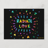 Radiate Love Colorful Painting Black Briefkaart (Voorkant)