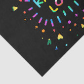 Radiate Love Colorful Rainbow Painbow on Black Tissuepapier (Detail)