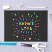 Radiate Love Colorful Rainbow Painbow on Black Tissuepapier (Craft)