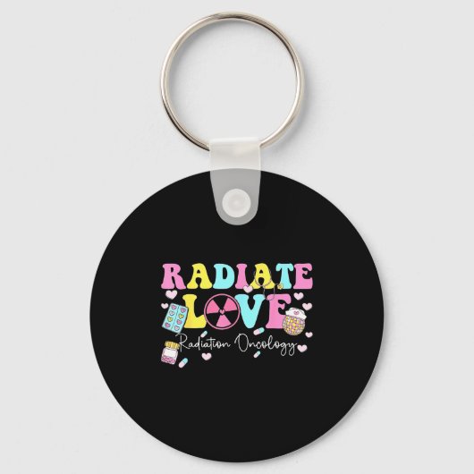 Radiate Love Radiation Oncology Valentine's Day Ra Sleutelhanger (Voorkant)