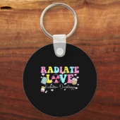 Radiate Love Radiation Oncology Valentine's Day Ra Sleutelhanger (Voorkant)