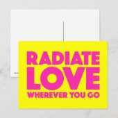 Radiate Love waar u ook gaat Citaat () Briefkaart (Voorkant / Achterkant)