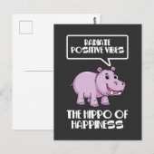 Radiate Positive Vibes Hippo of Happiness Briefkaart (Voorkant / Achterkant)