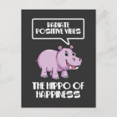 Radiate Positive Vibes Hippo of Happiness Briefkaart (Voorkant)