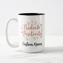 Radiate positivity Floral Sunray gepersonaliseerd Tweekleurige Koffiemok