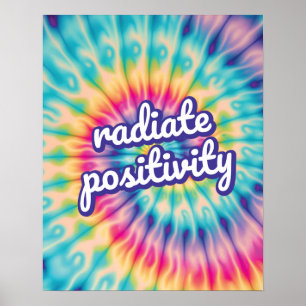 Radiate Positivity Groovy Stropdas-Dye Inspirerend Poster