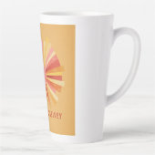 "Radiate Positivity" Retro Sunburst Art | 70s Styl Latte Mok (Rechts)