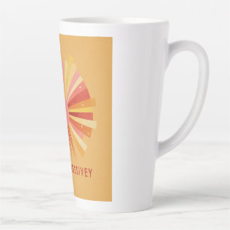 "Radiate Positivity" Retro Sunburst Art | 70s Styl Latte Mok