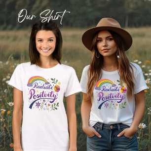 Radiate Positivity T-shirt, Rainbow Graphic T-shir T-shirt