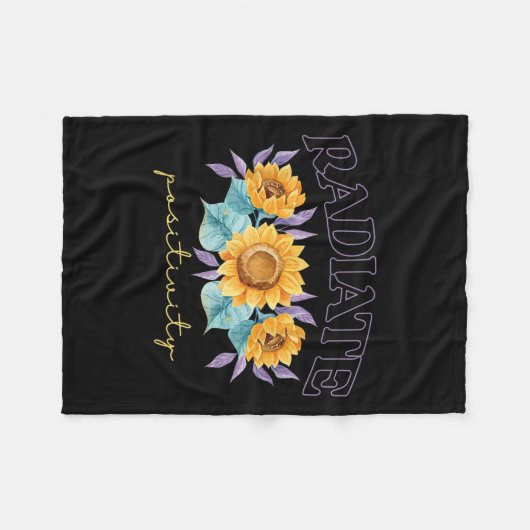 Radiate Sitivity _ Flowers _ Motivation Kindness  Fleece Deken (Voorkant (Horizontaal))