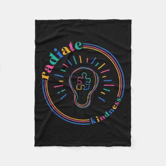 Radiate vriendelijkheid Retro gloeilamp puzzel Aut Fleece Deken (Voorkant)