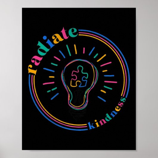 Radiate vriendelijkheid Retro gloeilamp puzzel Aut Poster (Voorkant)