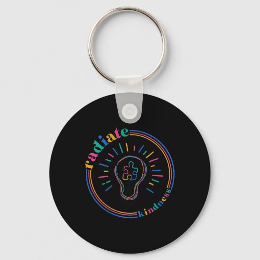 Radiate vriendelijkheid Retro gloeilamp puzzel Aut Sleutelhanger (Voorkant)