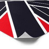 Radiating Black Stripes on Light Red Background Poster (Hoek)