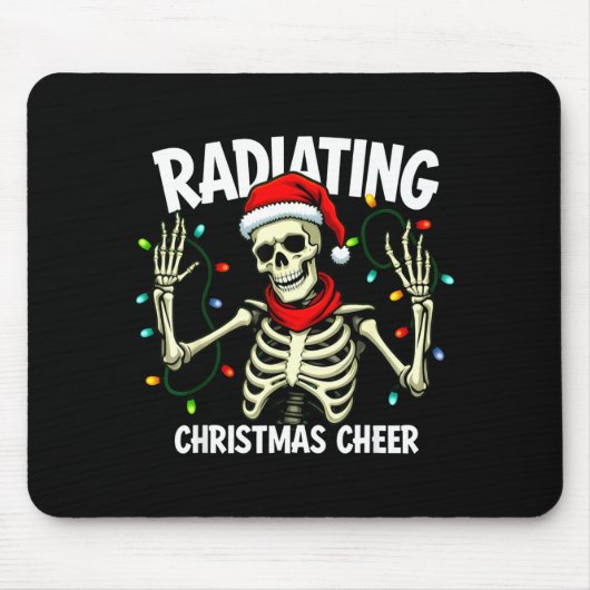 Radiating Christmas Cheer Skeleton Christmas Light Muismat (Voorkant)