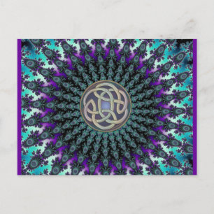 Radiating Fractal Mandala Grunge Celtic Knot Briefkaart