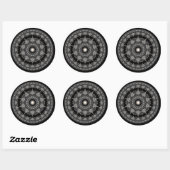 Radiating fractal star ornament ronde sticker (Vel)