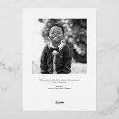 Radiating Joy Holiday Foto Folie Feestdagenkaart (Achterkant)