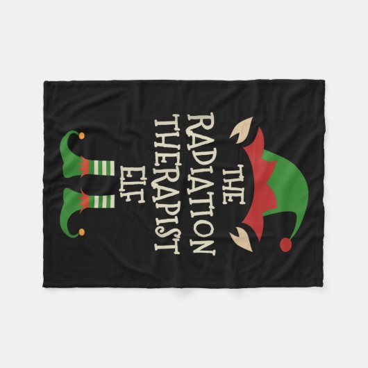 Radiation Therapeut Elf Familie Kerst Matching Fleece Deken (Voorkant (Horizontaal))