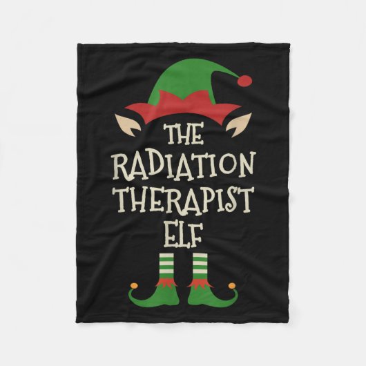 Radiation Therapeut Elf Familie Kerst Matching Fleece Deken (Voorkant)