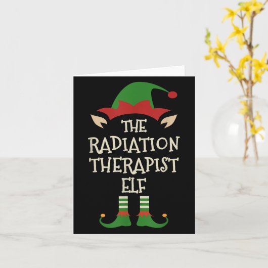 Radiation Therapeut Elf Familie Kerst Matching Kaart (Gele Bloem)