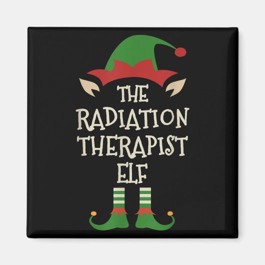 Radiation Therapeut Elf Familie Kerst Matching Magneet (Voorkant)