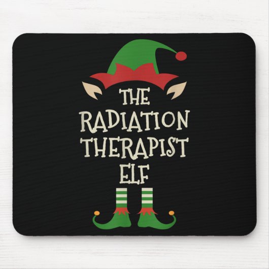 Radiation Therapeut Elf Familie Kerst Matching Muismat (Voorkant)