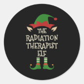 Radiation Therapist Elf Family Christmas Matching  Ronde Sticker (Voorkant)