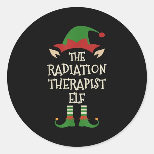 Radiation Therapist Elf Family Christmas Matching  Ronde Sticker (Voorkant)