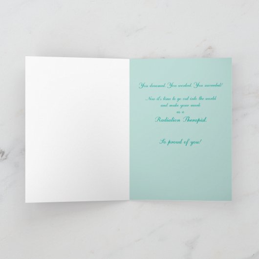 Radiation Therapy Afstuderen Gefeliciteerd, RT Kaart (Binnen)