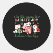 Radiation Therapy Christmas Radiation Therapy Radi Ronde Sticker (Voorkant)