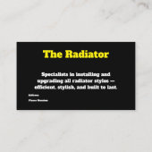 Radiator Specialist Plumber Business Card Visitekaartje (Achterkant)
