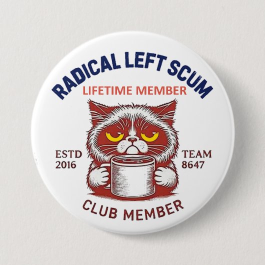 radicaal linkse tuig ronde button 7,6 cm (Voorkant)