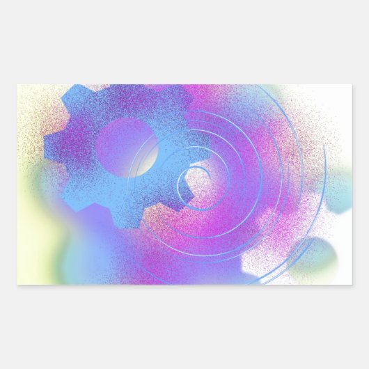 Radicaal Opgewaardeerd Abstract Rechthoekige Sticker (Voorkant)